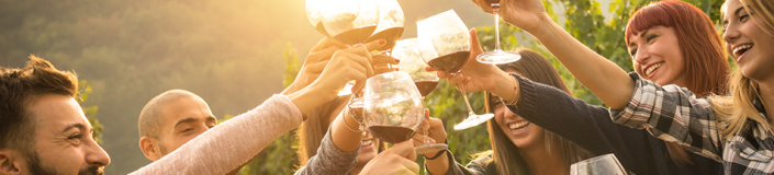 fotolia: #122956719 | Urheber: Mirko Erwachsen sitzen draußen und trinken Wein